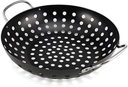 Vista 6 de Farberware Mini wok redondo antiadherente para barbacoa, 8 pulgadas, negro