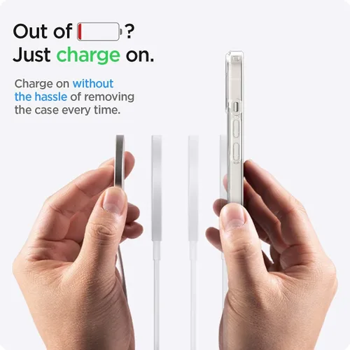 Vista 7 de Spigen Funda para iPhone 13 Mini, ultra híbrida MagFit [antiamarilleo] [compatible con Magsafe] - Transparente