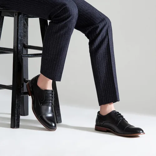 Vista 6 de Vostey Zapatos de vestir para hombre clásicos con punta de ala Brogue Oxfords