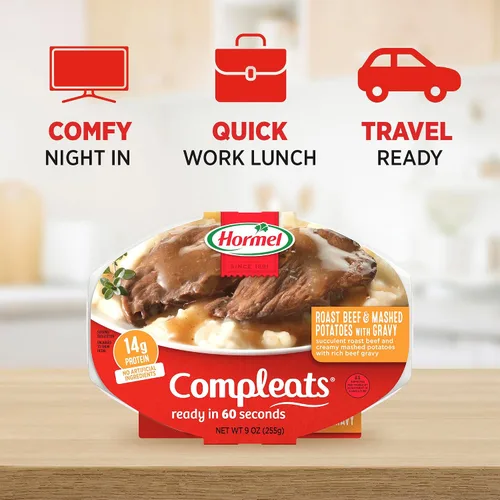 Vista 6 de HORMEL COMPLEATS - Carne asada y puré de patatas con salsa, de microondas, 9 onzas (paquete de 6)