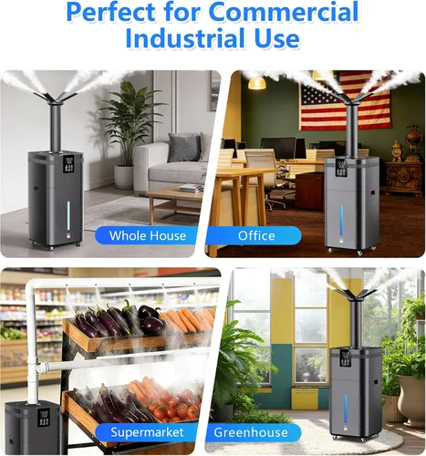 Vista 8 de Humidificador comercial de 30 l/7.93 galones para habitación grande, 4200 pies cuadrados, humidificadores de 101.4 fl oz/h para toda la casa
