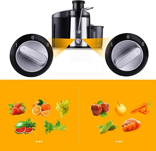 Vista 6 de Exprimidor de 800 W, extractor eléctrico automático de boca grande de acero inoxidable, sin residuos de fibra de orujo, fácil de desmontar