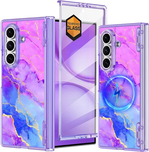 Vista 22 de Hekodonk Funda para Galaxy Z Flip 7, compatible con MagSafe, protector de pantalla integrado, protección de bisagra, magnética, delgada, a prueba
