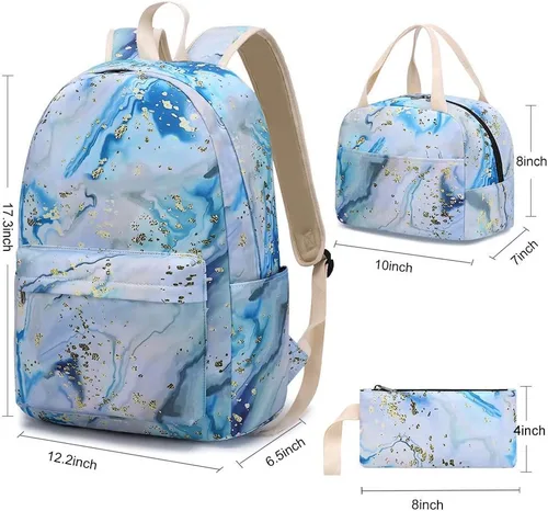 Vista 2 de BLUBOON - Mochila escolar para niñas y adolescentes con compartimento para laptop, lonchera y estuche para lápices