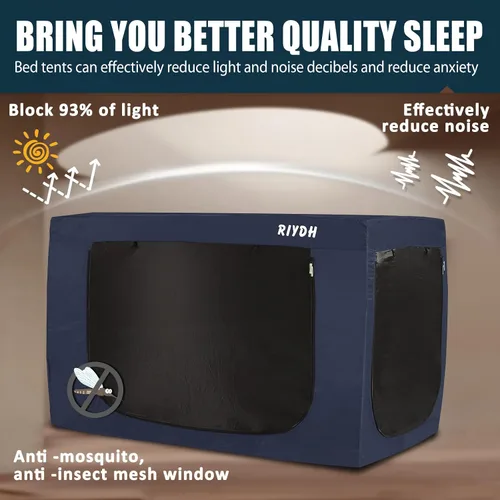 Vista 2 de RIYDH Tienda de Cama Twin XL Tienda de Dosel para Cama - Tienda de Ensueño Portátil para Niños y Adultos Tiendas de Dormir Interior 93%