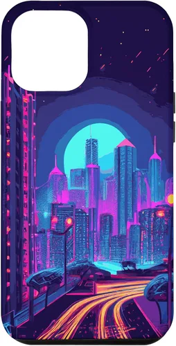 Vista 6 de Funda estética para iPhone 15 Vaporwave Anime City 80s 90s Futurism