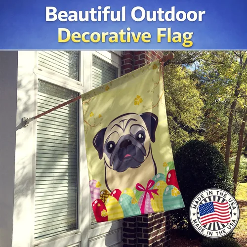 Vista 459 de Caroline's Treasures BB1923GF Bandera decorativa para jardín con diseño de Border Collie, para caza de huevos de Pascua, para jardín, jardín, patio