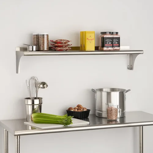Vista 2 de Trinity THA-3326 EcoStorage NSF Estante de pared de acero inoxidable de grado comercial para cocina, garaje, despensa, almacenamiento, 48 pulgadas