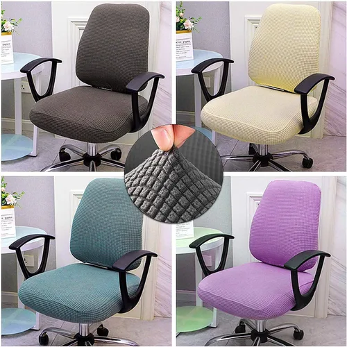 Vista 7 de Sunnyway Funda elástica para asiento de silla de oficina, extraíble y elástica, funda de asiento para silla de computadora, de elastano, lavable