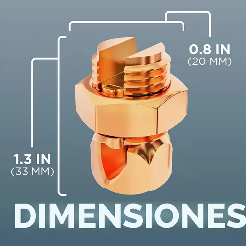 Vista 6 de Tamaño #2 - Perno dividido de conexión a tierra – Conector de perno dividido de resistencia superior número 2 para conductores de cobre – Edición