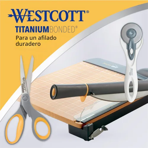 Vista 5 de Westcott Tijeras con Recubrimiento de Titanio con Mangos Suaves, 7" Rectas, individual (13526)