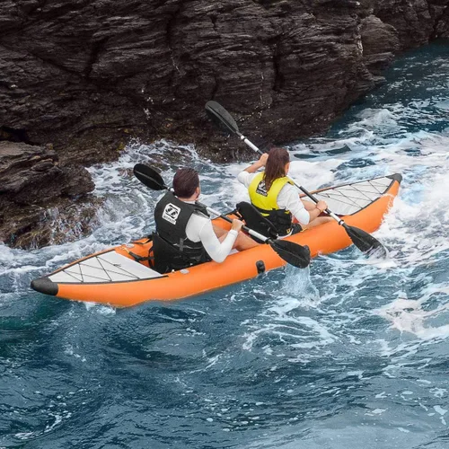 Vista 4 de AQUATEC Kayaks inflables – Opciones profesionales e intermedias, asientos individuales o tándem (dobles) – Completo con asientos, paletas y Hudson