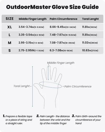 Vista 7 de OutdoorMaster Guantes de esquí para hombres y mujeres, guantes de nieve de 3 dedos, guantes de snowboard con pantalla táctil completa, guantes