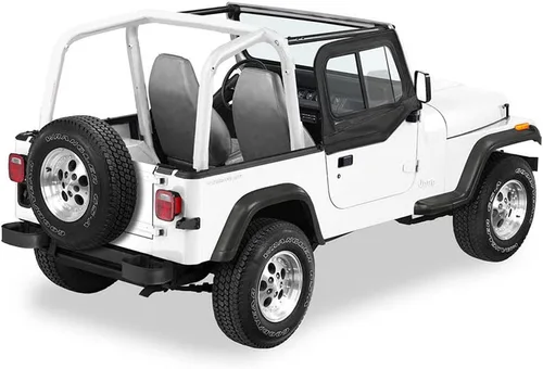 Vista 2 de Bestop Deslizantes Superiores de Puerta - Jeep Wrangler TJ '97-06 (Tela de Denim Negra; Ventana Deslizante Doble)