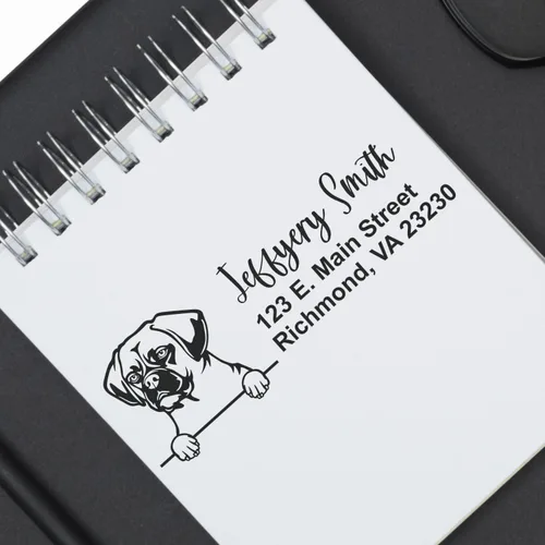 Vista 18 de American Bulldog Stamp Duo, Custom Return Address for Dog Lovers, Personalized Mail Mark for Letters and Cards