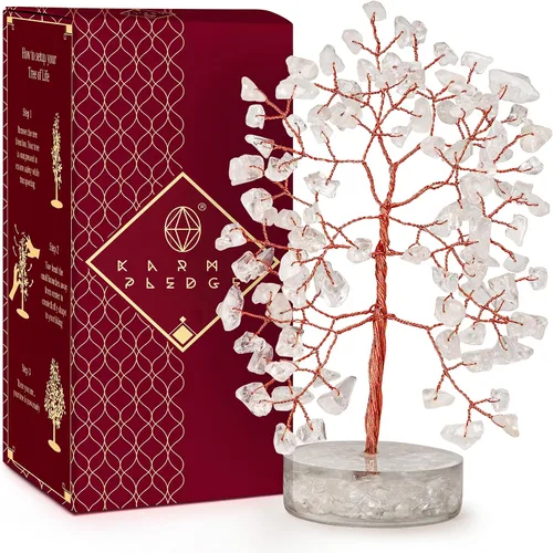 Vista 9 de Árbol de la vida de cristal para decoración del hogar y la oficina, regalos para mujeres, piedras curativas de amazonita de chakra, árbol bonsái