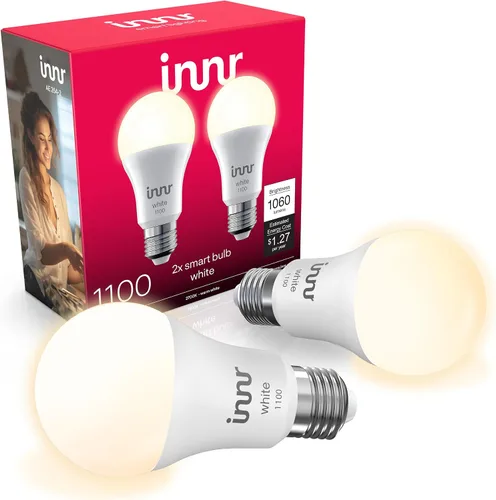 Vista 13 de innr - Bombilla inteligente Zigbee A19, funciona con Hue*, Alexa, SmartThings (se requiere hub), luz blanca y de color, bombilla LED E26, bombilla