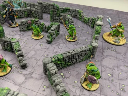 Vista 7 de 34 azulejos de mapa de pared con ruinas de mazmorras para terreno DND para terrenos de mazmorras y dragones, D&D, Pathfinder, Warhammer 40k