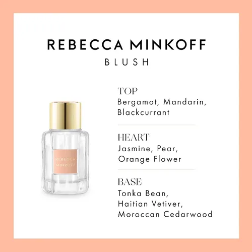 Vista 4 de Rebecca Minkoff Rubor, fragancia brillante y femenina, Eau de Parfum para mujer, notas de bergamota, jazmín y vetiver, perfume de larga duración