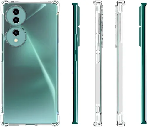 Vista 2 de USTIYA Caso para Honor 70 5G Clear TPU cuatro esquinas cubierta protectora transparente suave funda