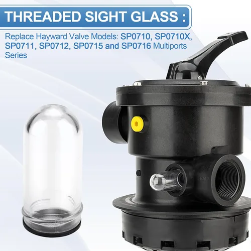 Vista 6 de SPX0710MA Mirilla para válvulas de filtro de arena Hayward, reemplazo de vista para válvula de filtro Hayward SP0710, SP0710X, SP0711, SP0712