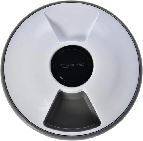 Vista 2 de Amazon Basics Comedero automático para mascotas con paquete de refrigeración, 12.4 x 12.4 x 3.3 in, color blanco