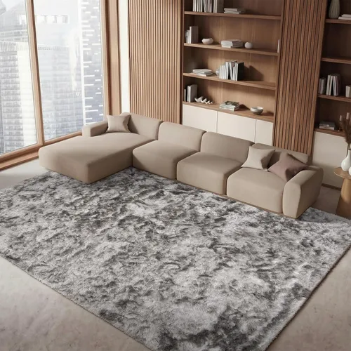 Vista 23 de SAFAVIEH Ocean Shag Collection - Alfombra decorativa, 2 x 3 pies, marfil, hecha a mano, sólida, 2.4 pulgadas de grosor, ideal para zonas de alto