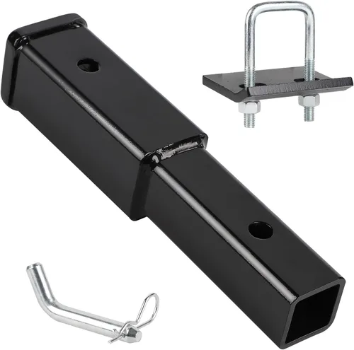 Vista 10 de CPROSP Extensión de enganche de 12 pulgadas, se adapta a barra de remolque de tubo receptor de 2 pulgadas, vástago de acero resistente de 6000 11.8