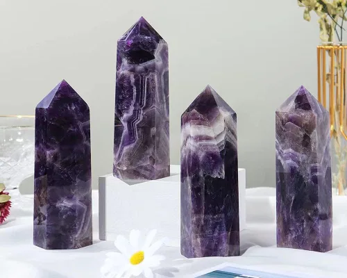 Vista 3 de Varita de punta de cristal natural grande para terapia de meditación de chakras Reiki, 4 pulgadas