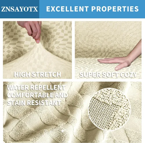 Vista 3 de ZNSAYOTX 2026 Funda elástica para sillón reclinable de 3 piezas (61 cm-94 cm) Fundas súper suaves para silla reclinable con bolsillo grande y lazos