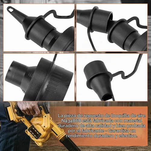 Vista 3 de Boquilla de aire de repuesto para sopladores de hojas DeWalt que sustituye a N434868 se adapta a DCE100B DCE100M1