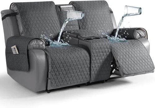 Vista 11 de TAOCOCO - Funda reclinable para sofá de 2 plazas con consola 100% impermeable, funda reclinable lavable antideslizante para 2 asientos, protector