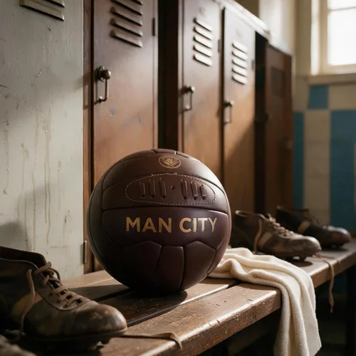Vista 7 de Manchester City FC Balón de fútbol Retro Leather Heritage (talla única) (marrón)