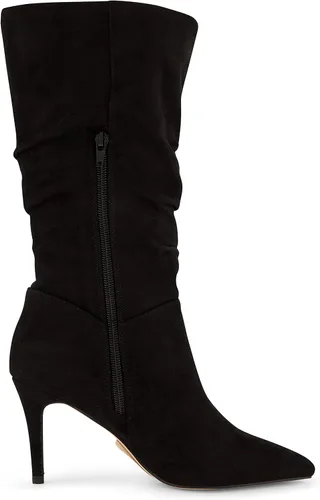 Vista 4 de CUSHIONAIRE Botas Porsha de tacón fruncido para mujer con espuma viscoelástica, anchos disponibles, Negro