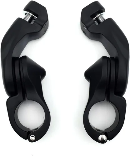 Vista 2 de HK MOTO - Kit 111 - Kit de montaje de clavijas de pie ajustable en ángulo corto negro de 2.5 pulgadas para protector de motor de 1.25
