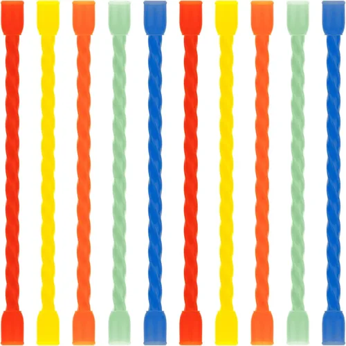 Vista 14 de 20 PCS bridas de silicona para cables, reutilizables, de goma con torsión, flexibles, con núcleo de acero, para agrupar y sostener, ataduras
