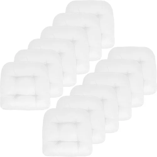 Vista 47 de Sweet Home Collection - Cojines para silla de patio y exterior, almohadillas prémium con relleno grueso y cómodo de fibra, mechones, 19 x 19 Negro