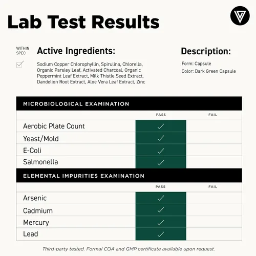 Vista 3 de Vital Vitamins Pastillas de clorofila – Suplemento desodorizante corporal – Hecho con espirulina, clorella, perejil orgánico, menta y carbón