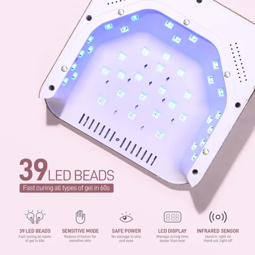Vista 4 de GAOY Lámpara de uñas LED UV inalámbrica para uñas de gel, luz UV recargable, secadora de uñas profesional con 4 temporizadores, sensor automático