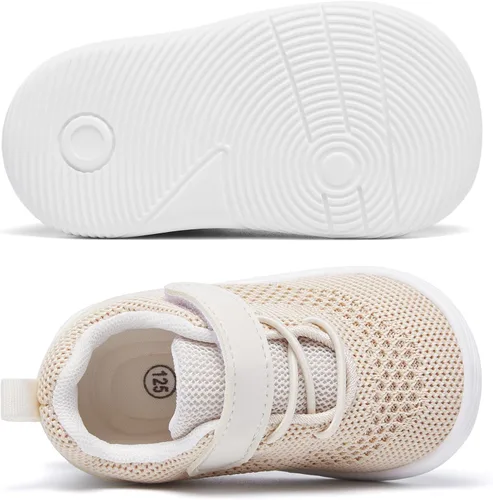 Vista 4 de MORENDL Zapatos de bebé para caminar para niños y niñas, zapatos de tenis antideslizantes para niños y niñas