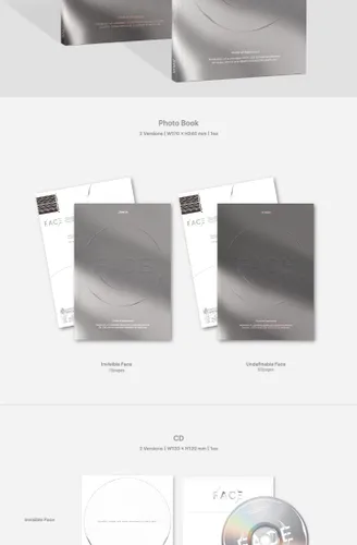 Vista 2 de BTS Jimin FACE 1er álbum en solitario versión aleatoria PhotoBook+4p PhotoCard+1p Postal+1p Postal grande+Seguimiento sellado