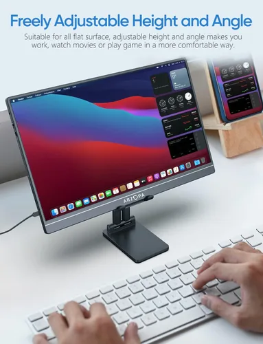 Vista 7 de ARZOPA - Soporte para teléfono celular, soporte plegable para teléfono con altura y ángulo ajustables para escritorio, compatible con iPhone, iPad