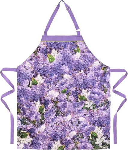 Vista 11 de MODGY, Delantal con bolsillos para mujer, algodón, hornear, cocinar, bonitas flores de primavera Candace Wheeler Abejas
