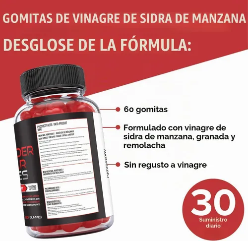 Vista 4 de ORPHIC NUTRITION Gomitas de vinagre de sidra de manzana 1000 mg ACV
