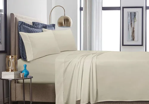 Vista 4 de Tribeca Living Par de almohadas de algodón percal de 500 hilos, estándar, gris