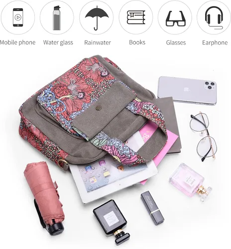 Vista 5 de Black Butterfly Bolso de hombro de lona de alta calidad, asa superior para mujer, bolso ligero, estilo cruzado pequeño