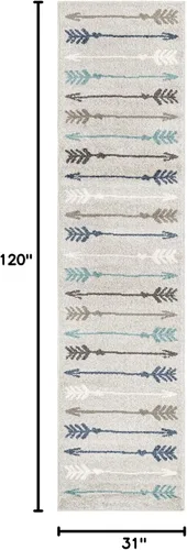 Vista 2 de Unique Loom - Tapete con diseño abstracto, informal, moderno y contemporáneo de la colección otoñal, alargado de 2 pies 6 pulgadas x 10 pies, diseño