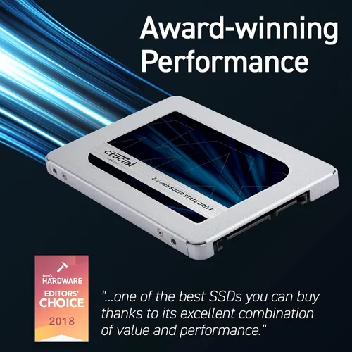 Vista 6 de SSD Crucial MX500 3D NAND SATA, 2.5 pulgadas, interno de 250GB, hasta 560MB/s - CT250MX500SSD1
