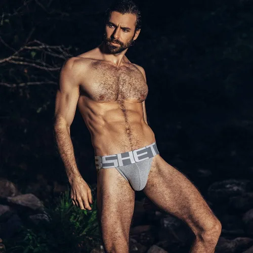Vista 2 de BSHETR Suspensorio para hombre con banda súper ancha, algodón básico transpirable para hombres