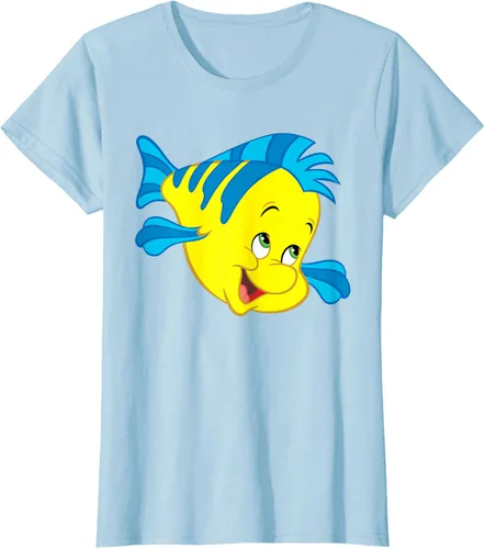 Vista 23 de Disney Camiseta de disfraz de cara grande de la Sirenita Flounder Sidekick